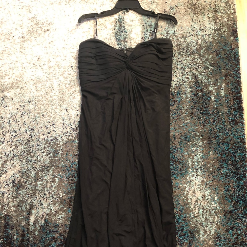 Black strapless formal dress